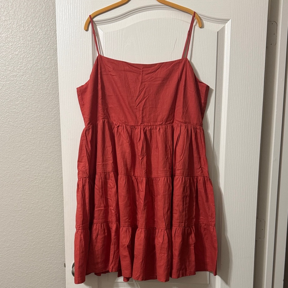 Banana Republic XL Orange Tiered Spaghetti Strap Sundress